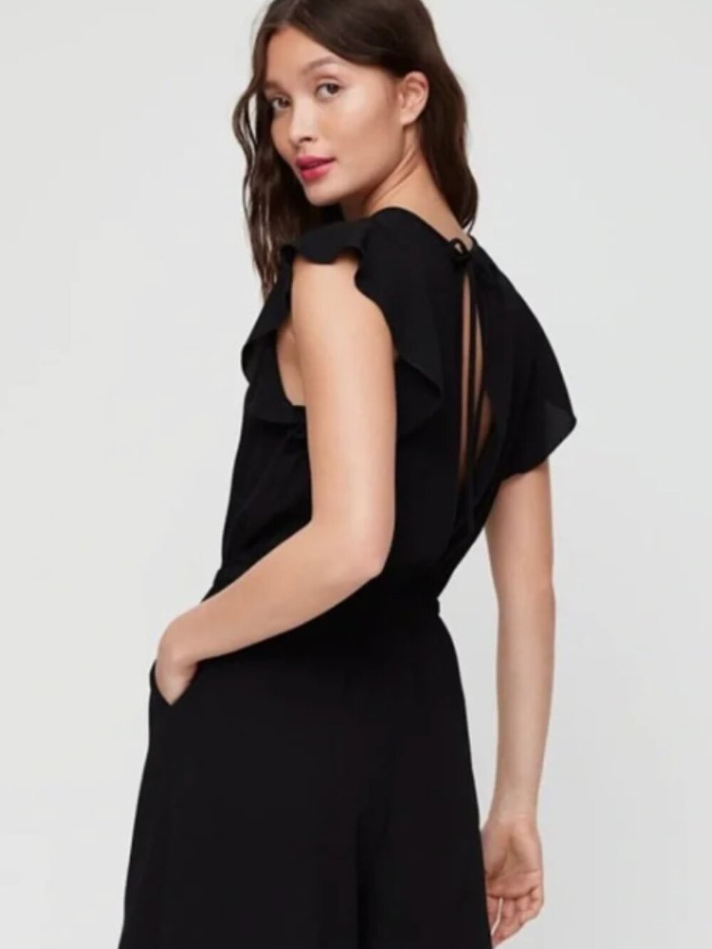 Aritzia Wilfred black fleurette jumpsuit size M
